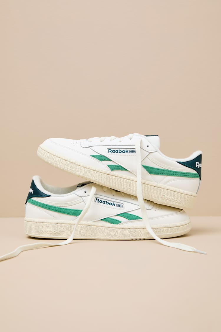 Club C Revenge Chalk and Upgrade Green Leather Sneakers