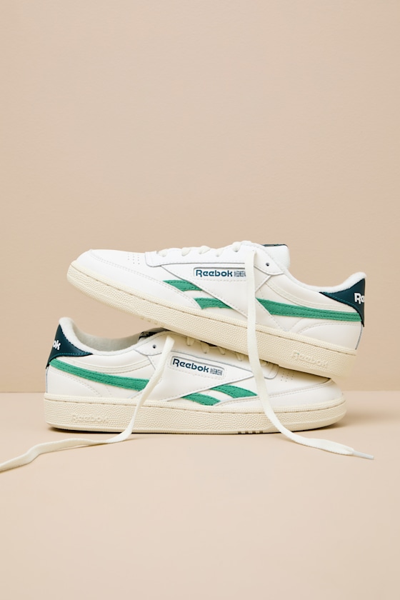 Club C Revenge Chalk and Upgrade Green Leather Sneakers 3