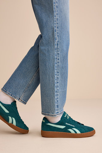 Club C Grounds UK Retro Teal Suede Leather Sneakers 1