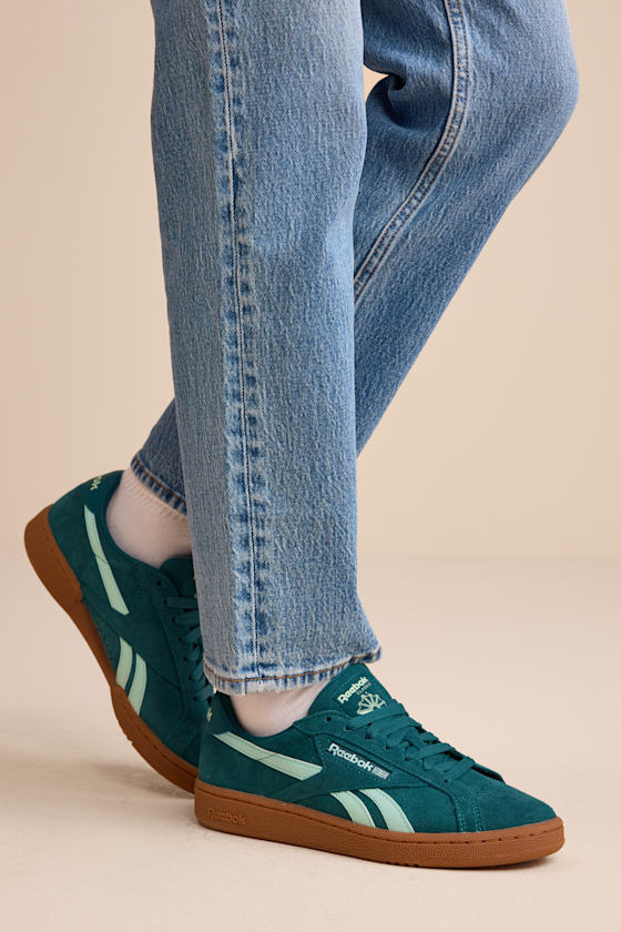 Club C Grounds UK Retro Teal Suede Leather Sneakers