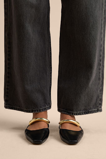 Mercer Black Mule Flats 1