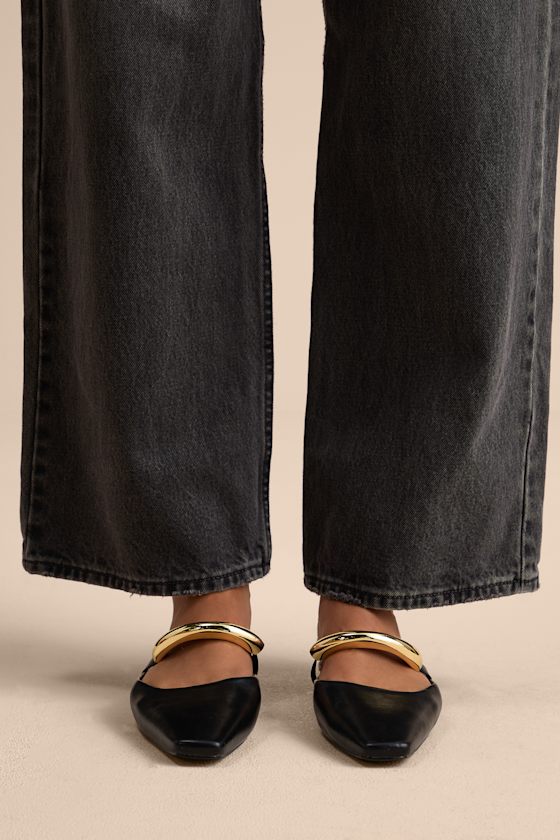 Mercer Black Mule Flats 1