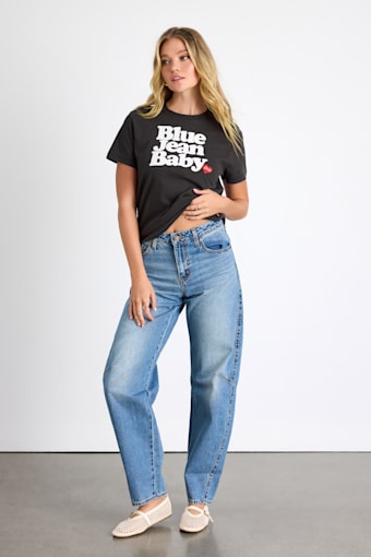 Baggy Dad Medium Wash Barrel Jeans 2