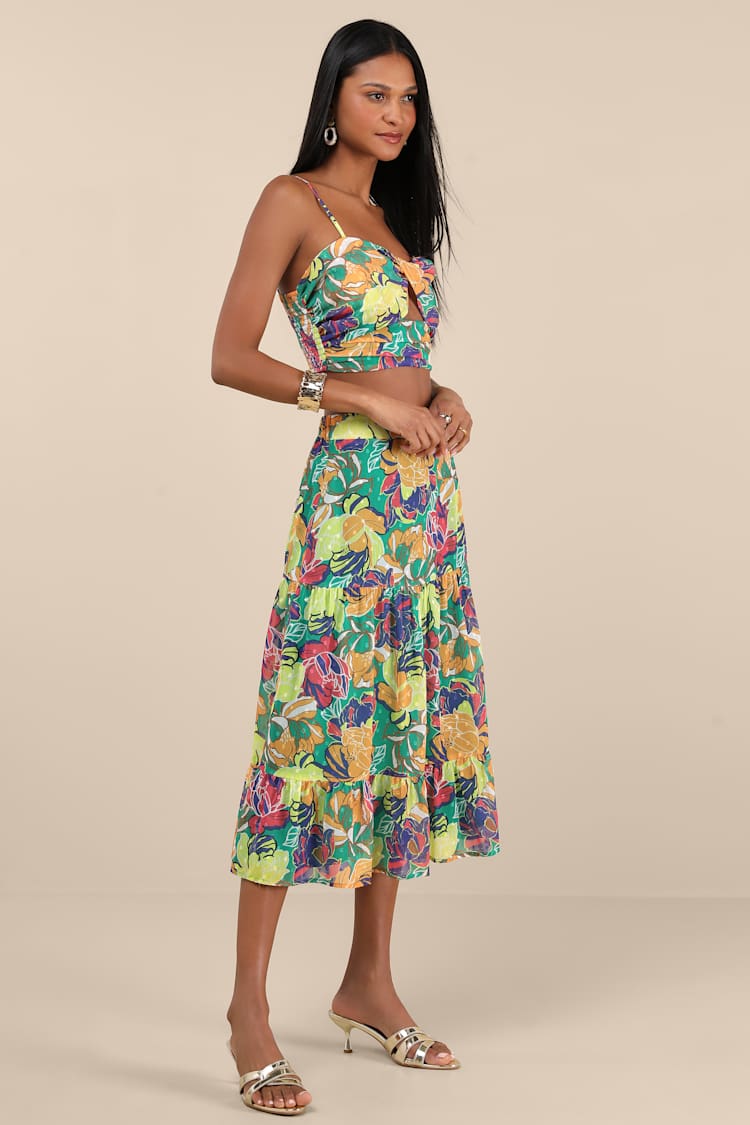 2 piece midi dress Donna Karan Women's Two-Piece Halter Top And Midi Skirt Dress in Black, Size 6