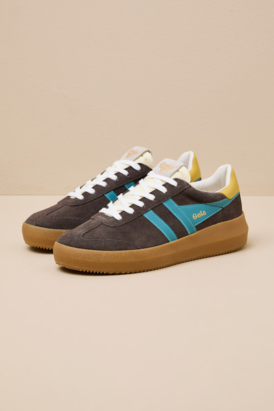 Athena Mocha and Ocean Suede Leather Sneakers 1