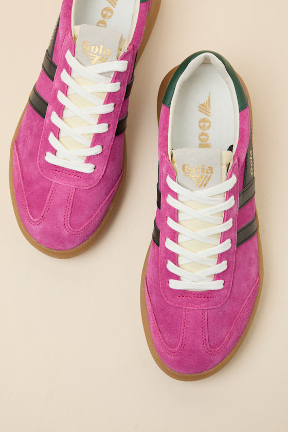 Gola Athena Fuchsia & Black - Suede Leather Sneakers - Sneakers - Image 4