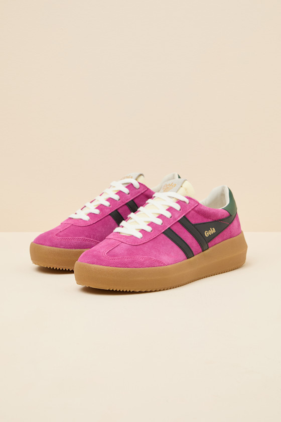 Gola Athena Fuchsia & Black - Suede Leather Sneakers - Sneakers - Image 5