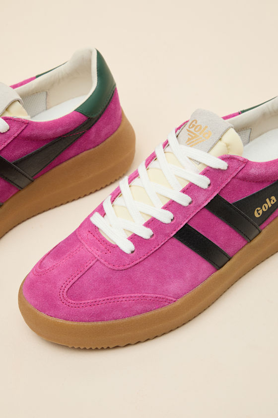 Gola Athena Fuchsia & Black - Suede Leather Sneakers - Sneakers - Image 6