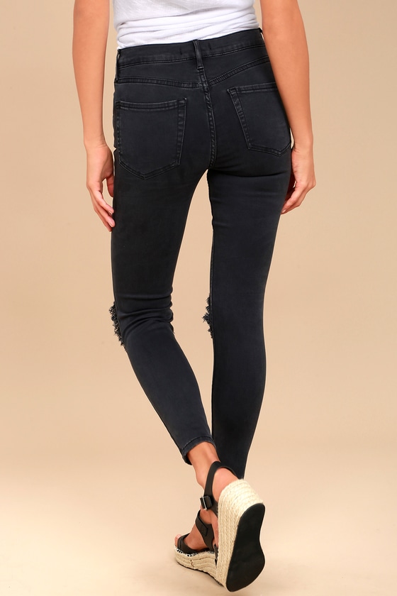 high waisted black denim