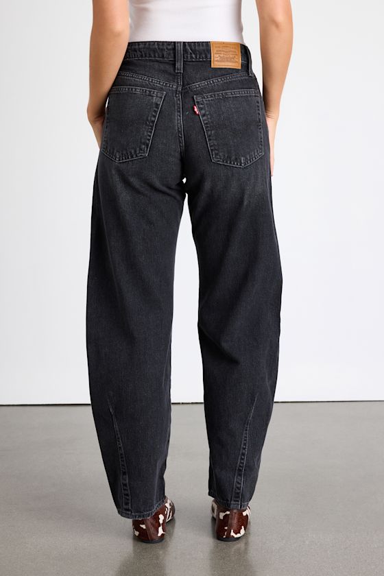 Levi's Baggy Dad Washed Black Barrel Jeans In Blue