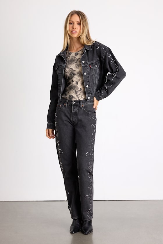 Levi's '90s Shrunken Trucker - Bejeweled Denim Jacket - Jacket - Lulus