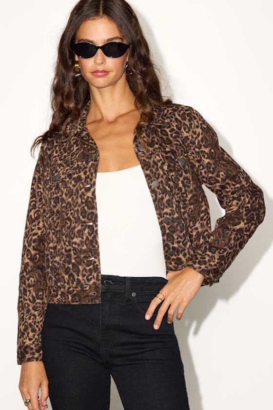 Original Trucker Leopard Print Denim Jacket