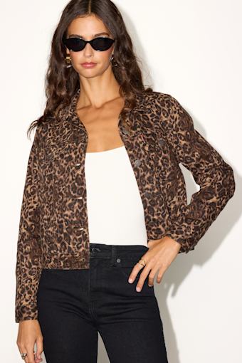 Original Trucker Leopard Print Denim Jacket 2