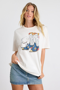 Women's Graphic Tabor Ivory T-Shirt 1