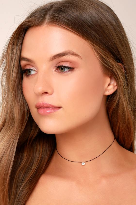 Charming Choice Black Rhinestone Choker Necklace 4