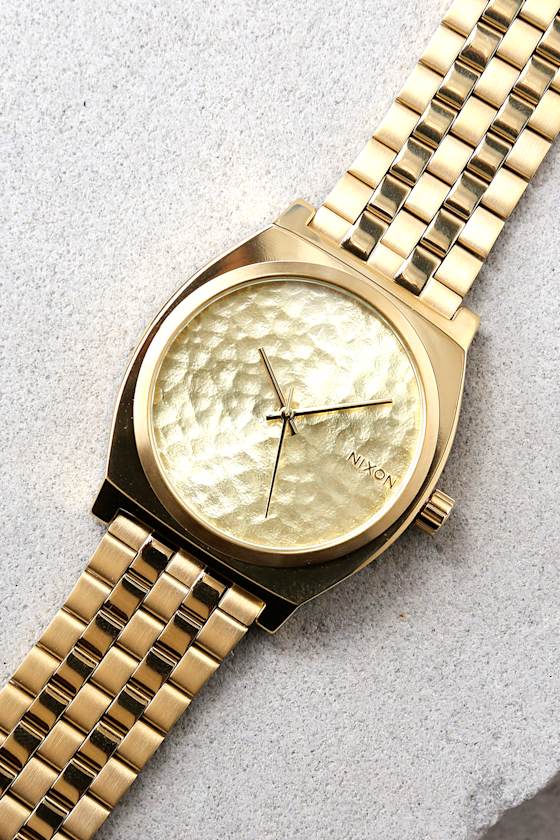 Nixon Time Teller Gold Hammered Watch 4