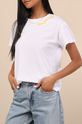Blue Jean Baby White Cotton Short Sleeve Tee 7