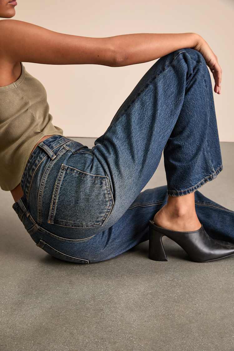 Sammy Dark Wash Low-Rise Straight Leg Jeans