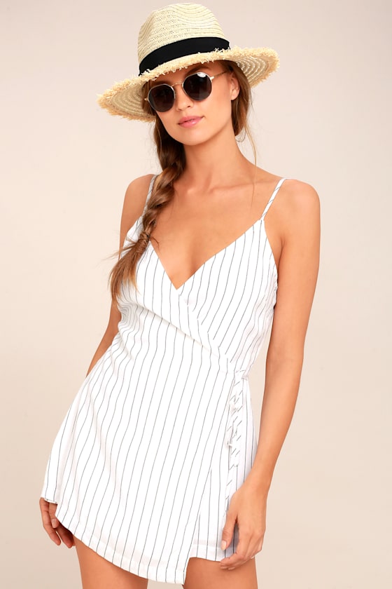 At the Seashore White Striped Romper 2