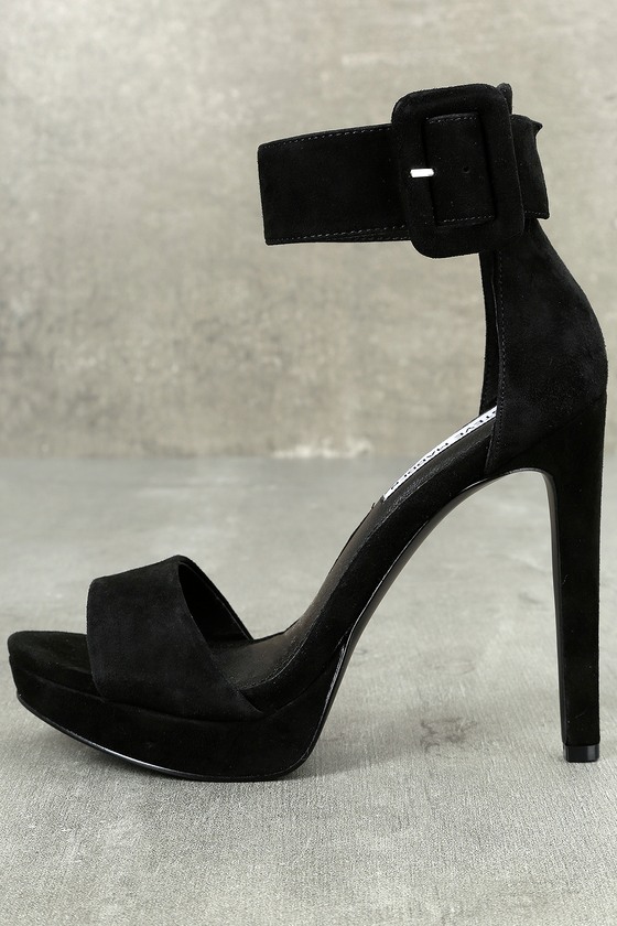 steve madden black ankle strap heels