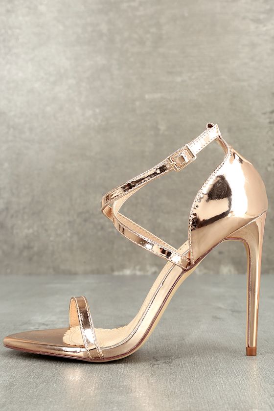 rose gold high heels