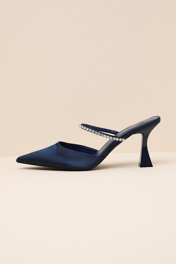 Noha Future Dusk Satin Rhinestone Mule Pumps 2