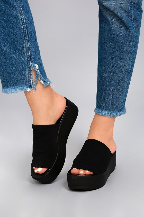 steve madden black slides