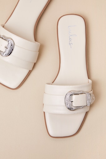 Nyomi Bone Buckle Slide Sandals 4