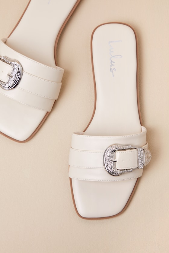 Nyomi Bone Buckle Slide Sandals 4