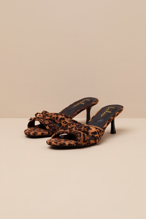 Ondine Cheetah Suede Low Heel Sandals 1