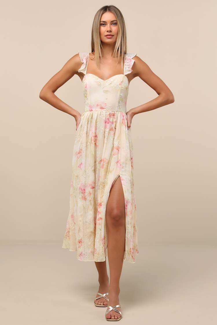 slim fit dress slacks Zapaka Women Pink Long Prom Dress Floral Corset Sequin A Line Party Dress with Embroidery, Pink / US26W main image 1