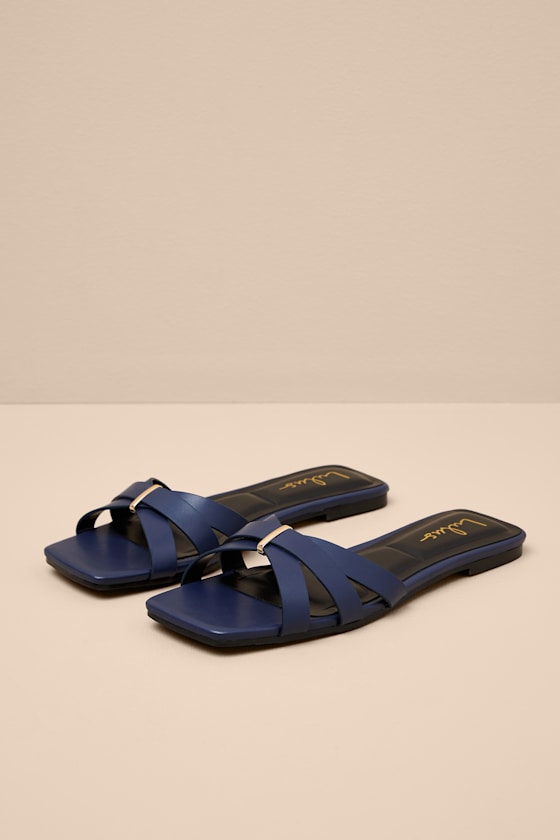 Saylor Future Dusk Strappy Flat Slide Sandals 1