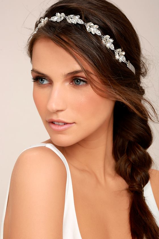 Go With Grace Grey and Silver Rhinestone Headband 1