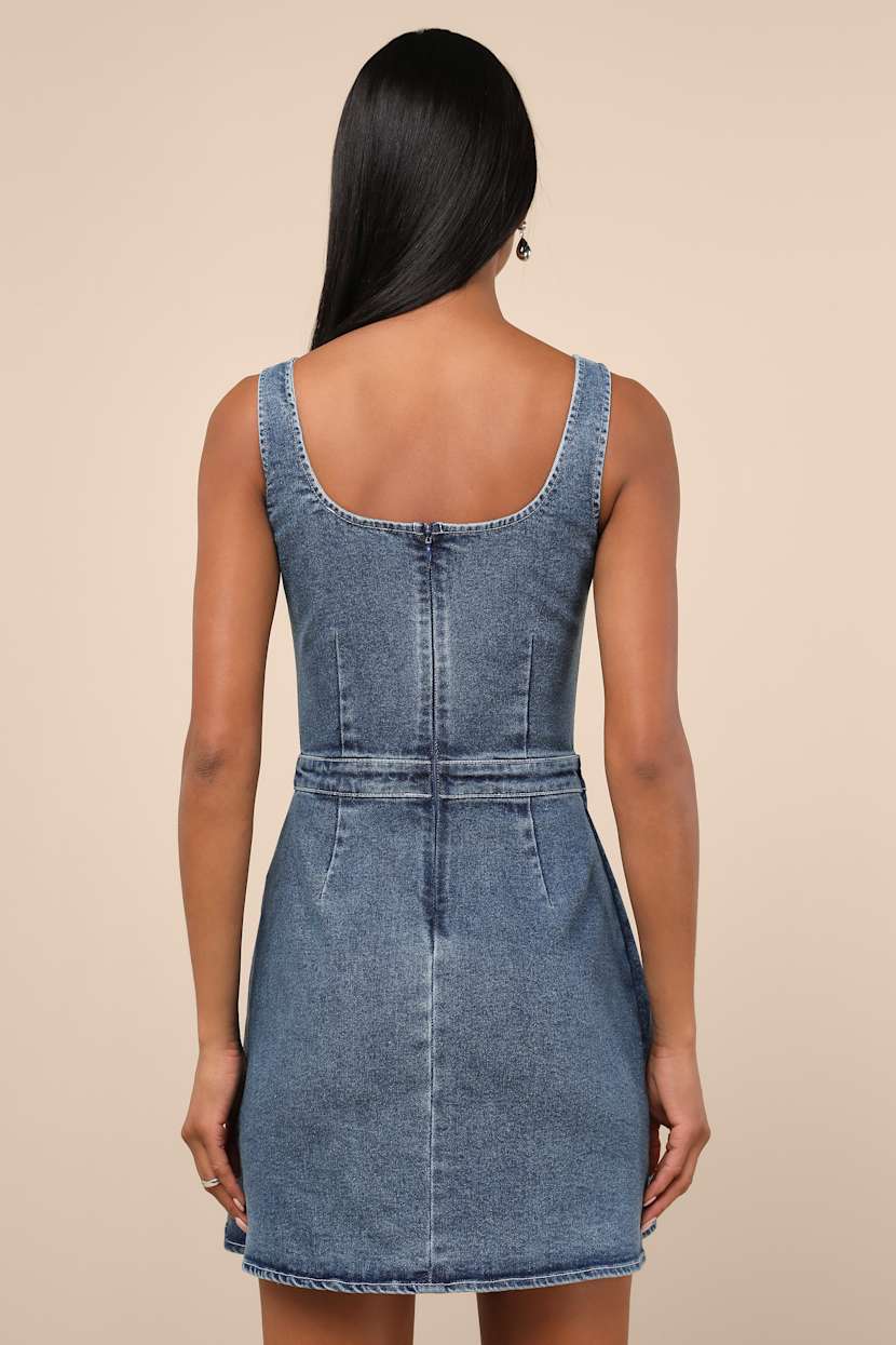 white christmas dresses Medium Wash Chambray Wrap Midi Dress - All Dresses main image 0