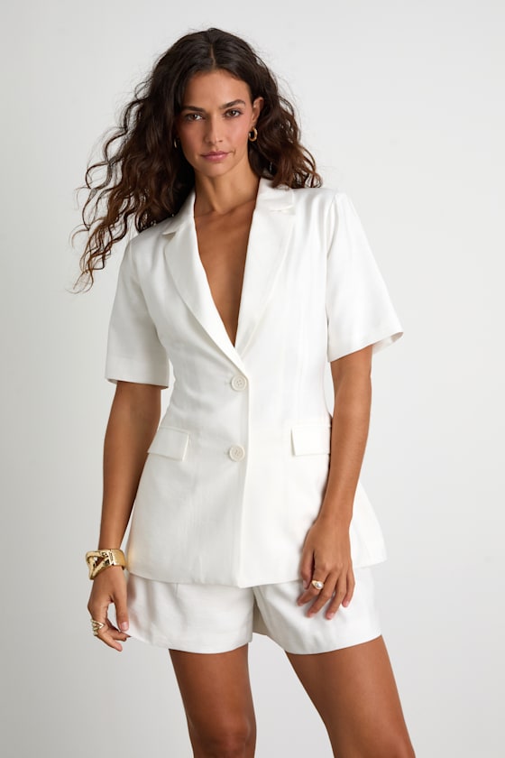 Cahira White High-Rise Shorts 2