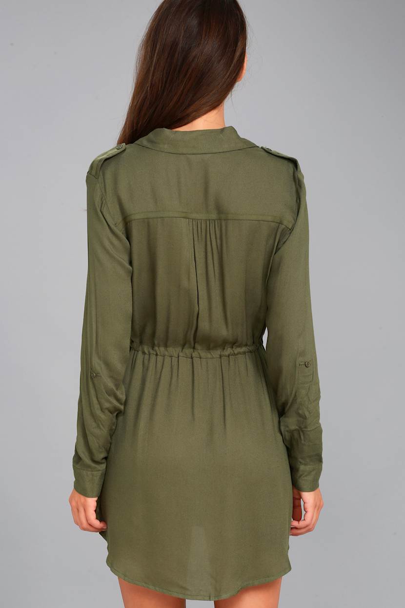 Jack by BB Dakota Casey Dress - Olive Green Dress - Lulus