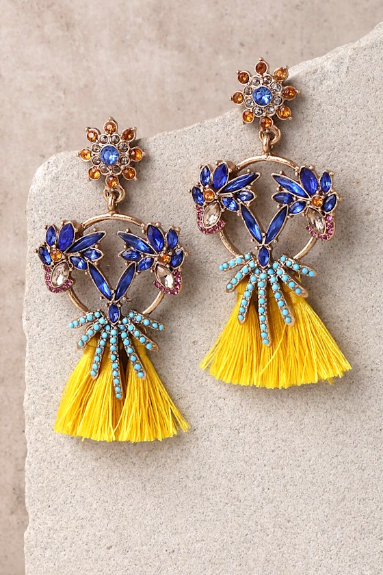 Stunning Earrings Tassel Earrings Gold Earrings