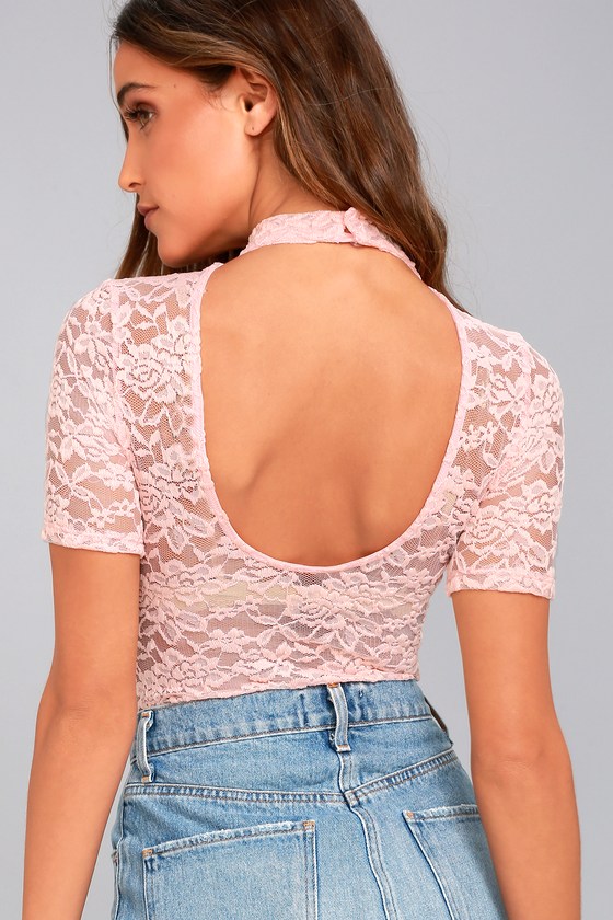 pink lace bodysuit outfit