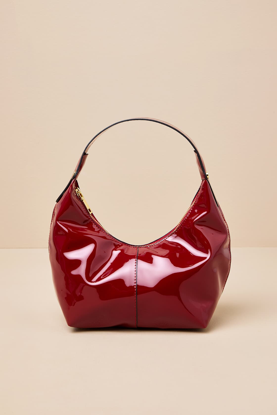 Ollina Red Patent Vegan Leather Shoulder Bag