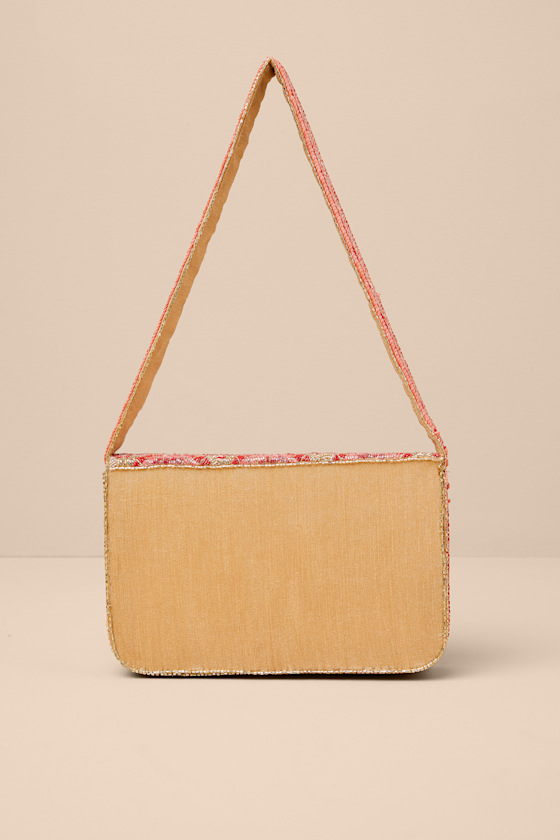 Pania Gold and Red Seashell Beaded Shoulder Bag - thumbnail 5