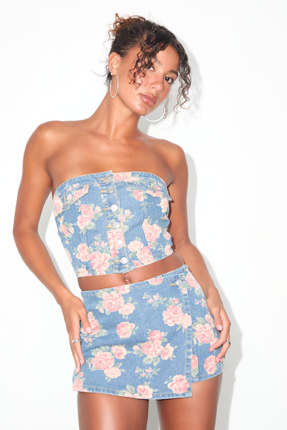 WE5765P: MED BLUE DENIM FLORAL 2