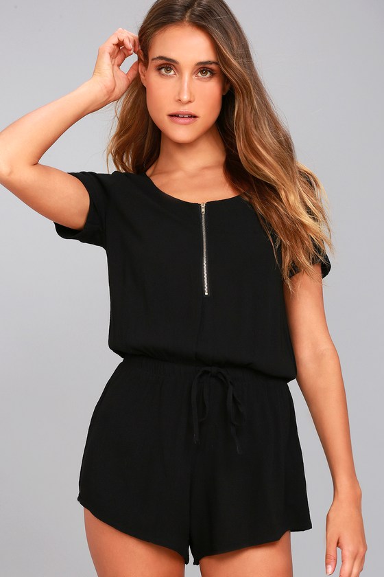 black short sleeve romper