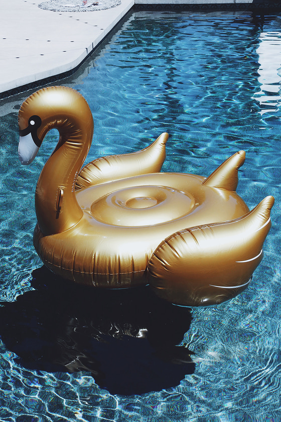 gold swan float