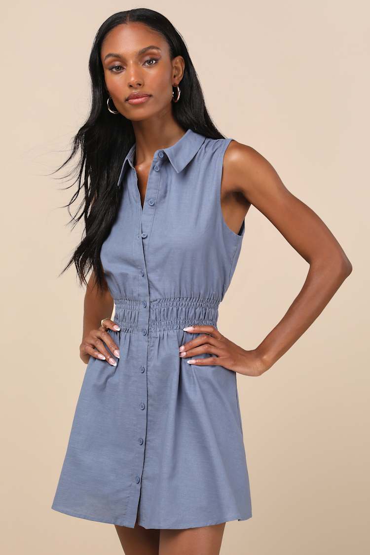 knee length dresses for ladies Dasha Mini Dress Navy main image 0
