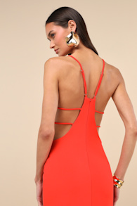 Annina Orange Cutout Column Maxi Dress 1