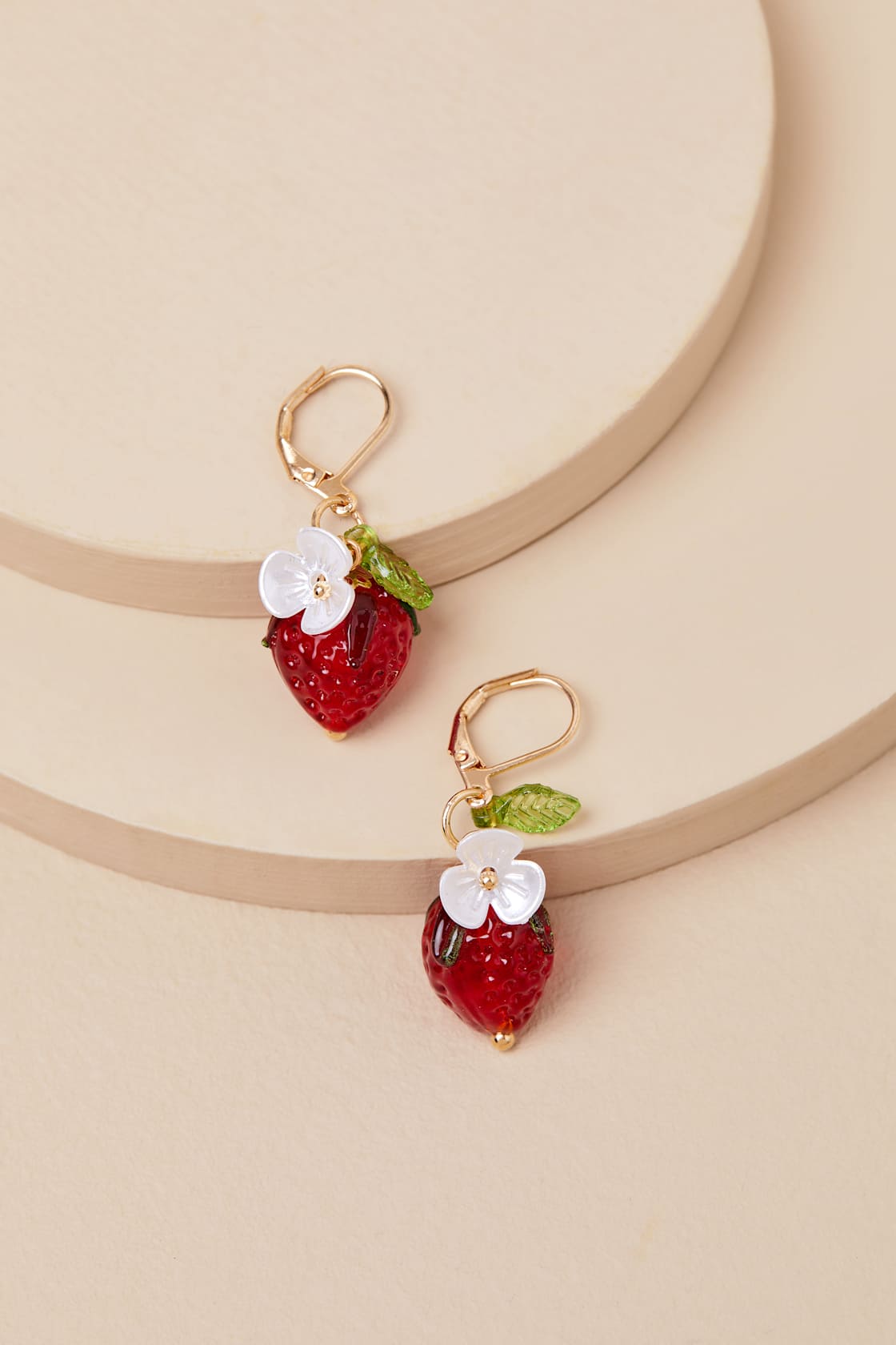 Kesleigh Red Strawberry Charm Earrings