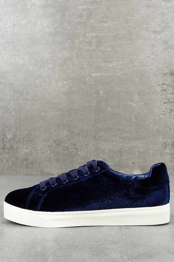 blue velvet sneakers