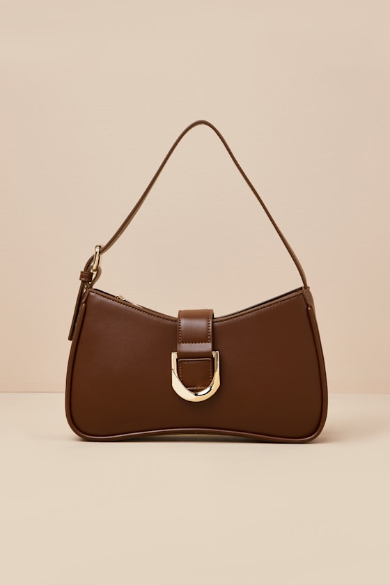 Oh-So Chic Brown Buckle Shoulder Bag 3