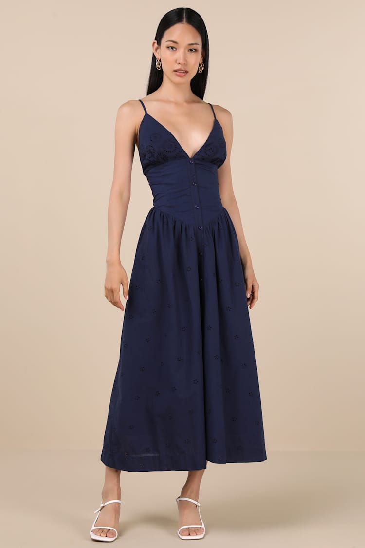 slim fit dress slacks Off White Eyelet Lace Sleeveless Maxi Dress main image 0