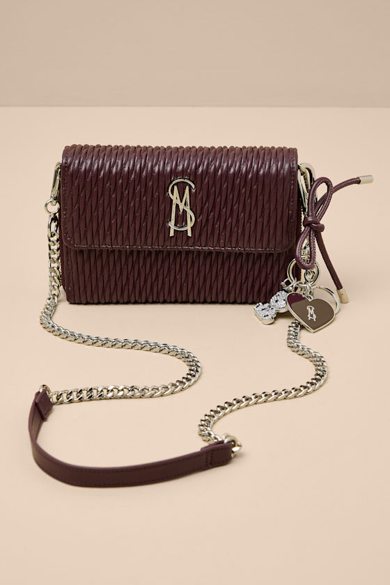 Bcarina Wine Red Quilted Crossbody Handbag 1